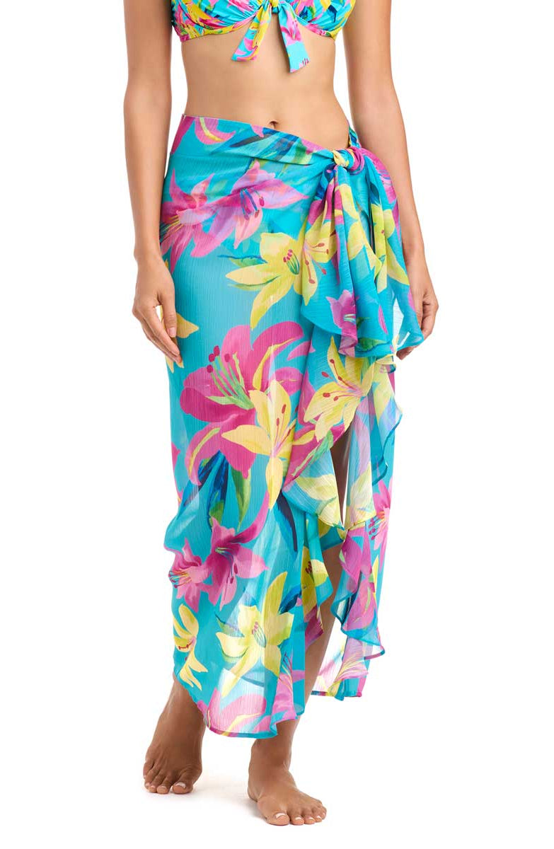 Bleu: Lush Life Ruffle Sarong Cover Up