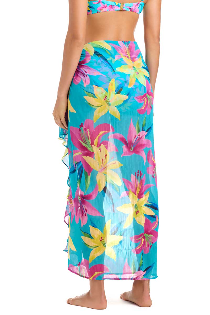 Bleu: Lush Life Ruffle Sarong Cover Up
