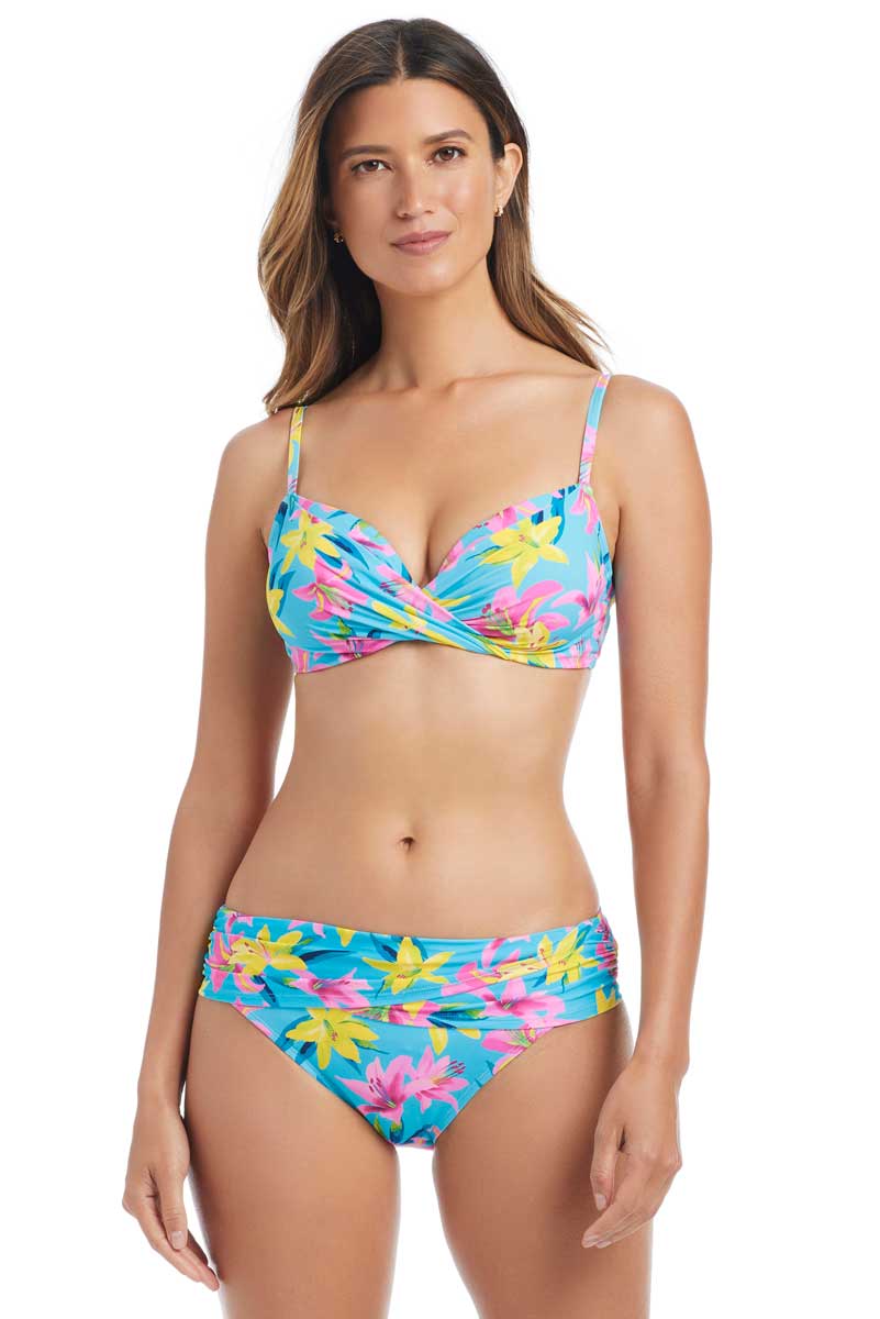 Bleu: Lush Life Tie Front D-DD Cup Bikini Top