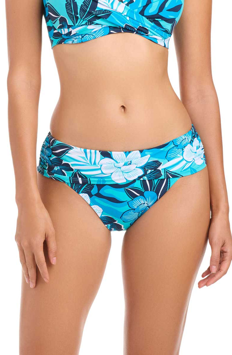 Bleu: Moody Blooms Sarong Hipster Bikini Bottom