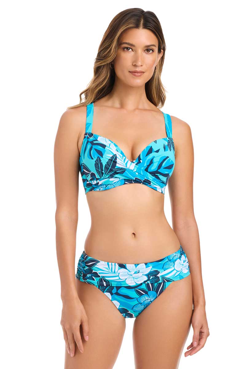 Bleu: Moody Blooms Underwire D-DD Cup Bikini Top