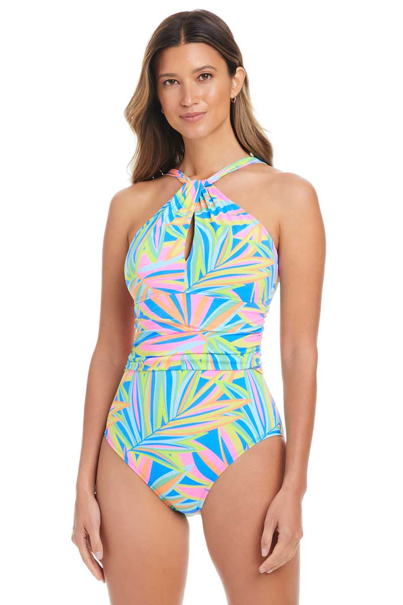 Bleu: One Piece On Bright Side Keyhole Swimsuit