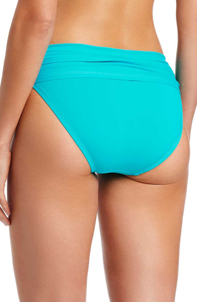 Bleu: Solid Sarong Hipster Bikini Bottom - AQUFRSCA