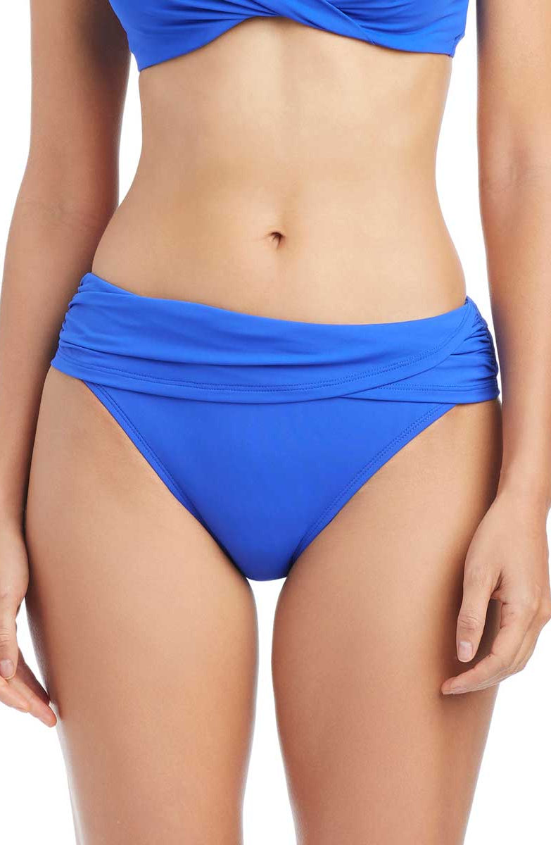 Bleu: Solid Sarong Hipster Bikini Bottom - BLEUDPTH