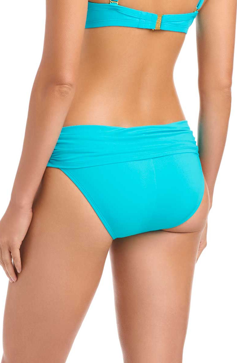 Bleu: Solid Sarong Hipster Bikini Bottom - WTRFALL