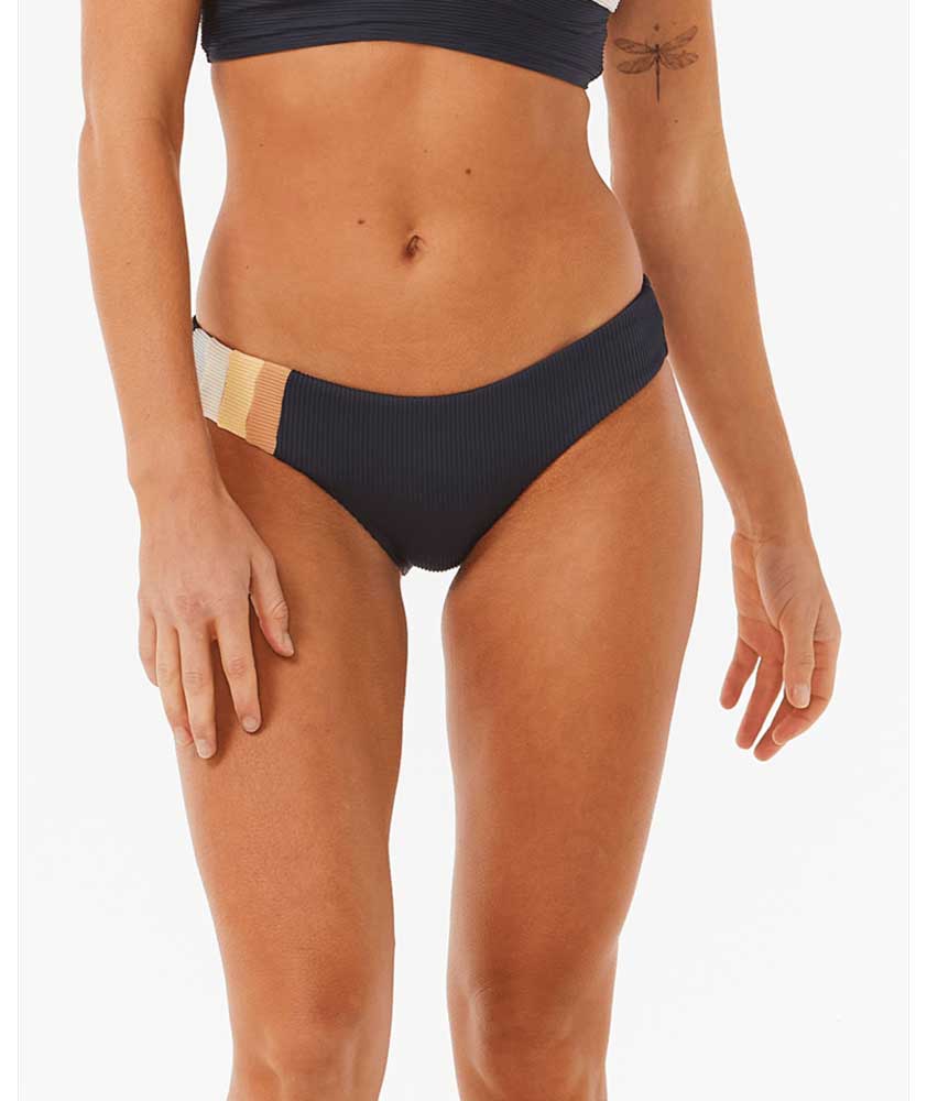 Rip Curl: Block Party Spliced Cheeky Hipster Bikini Bottom - NAVY