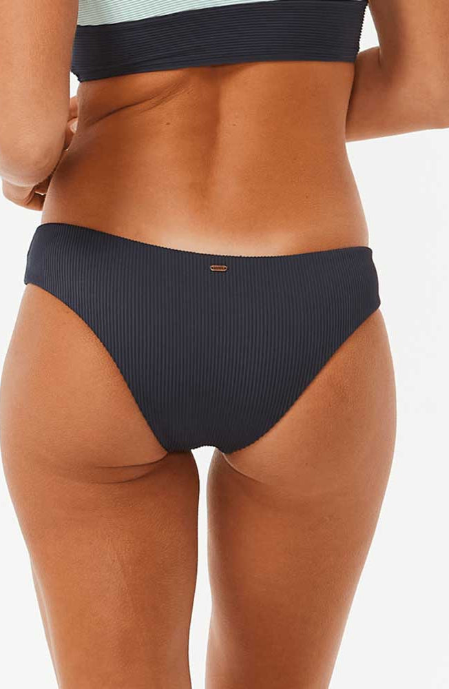 Rip Curl: Block Party Spliced Cheeky Hipster Bikini Bottom - NAVY