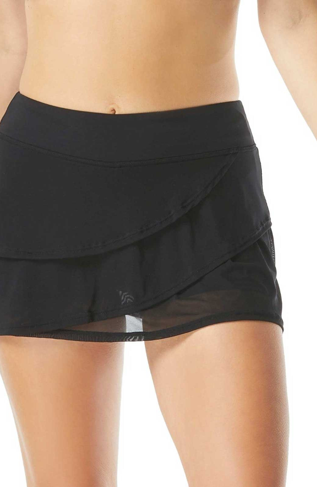 Coco Reef: Classic Solids Mesh Layer Swim Short - CAST BLK