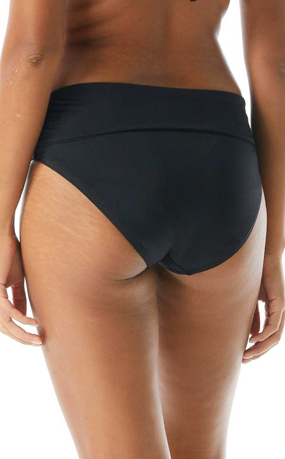 Coco Reef: Classic Solids Rollover Bikini Bottom - CAST BLK