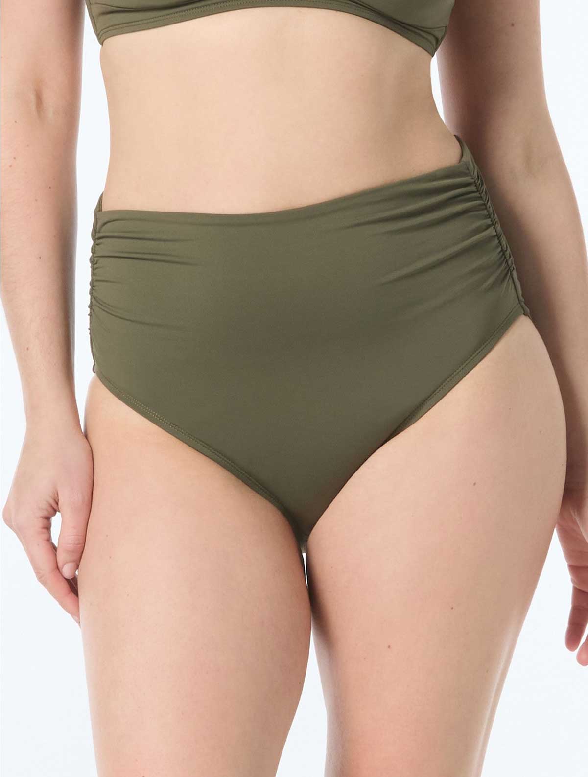 Coco Reef: Classic Solids Rollover Bikini Bottom - PALM