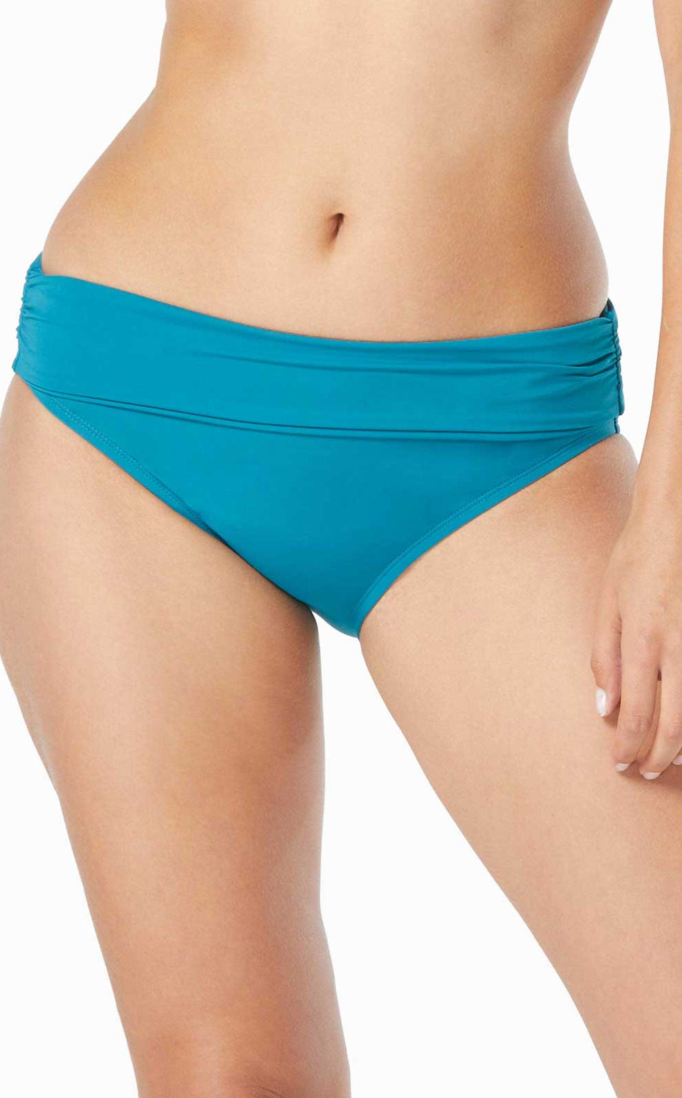 Coco Reef: Classic Solids Rollover Bikini Bottom - TEALCOVE