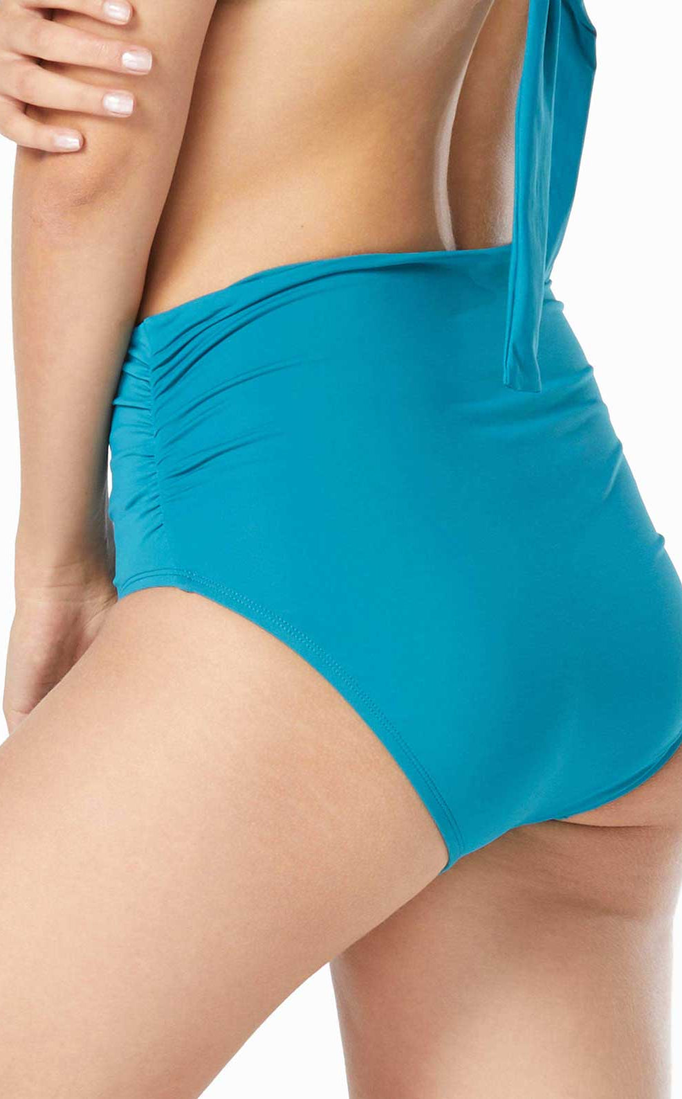 Coco Reef: Classic Solids Rollover Bikini Bottom - TEALCOVE