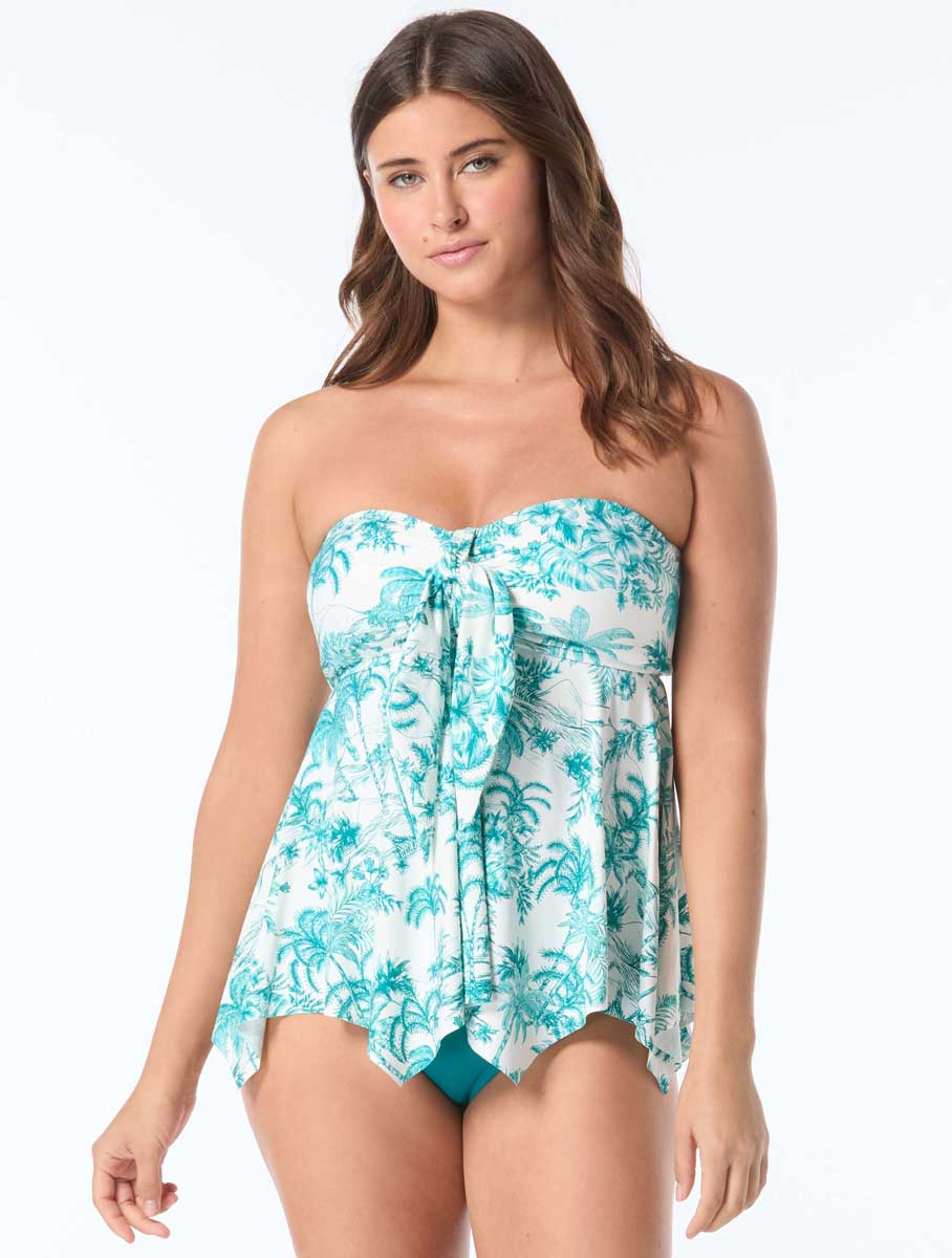 Coco Reef: Dreamscape Goddess Bra Sized Underwire Bandeau Tankini Top