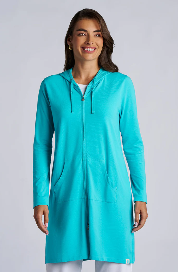 Coolibar: Cabana Long Zip-Up Hoodie Cover-Up