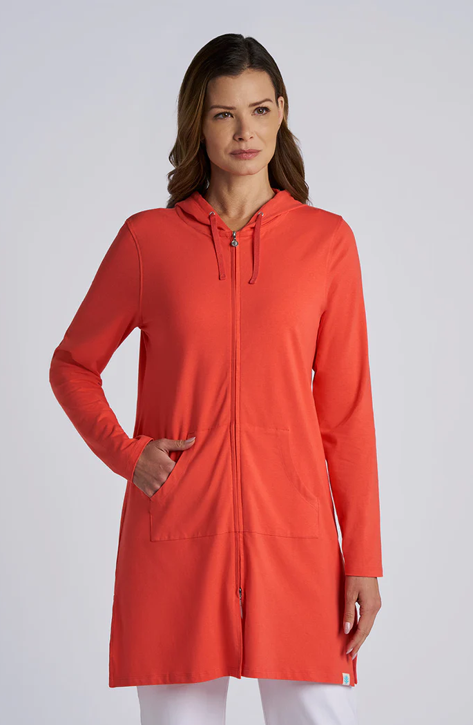 Coolibar: Cabana Long Zip-Up Hoodie Cover-Up