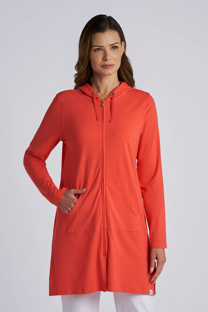 Coolibar: Cabana Long Zip-Up Hoodie Cover-Up