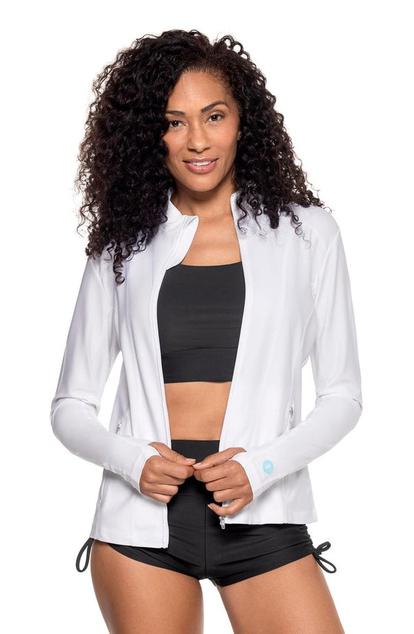 Coolibar: Malawi Solid Core Full Zip Swim Jacket