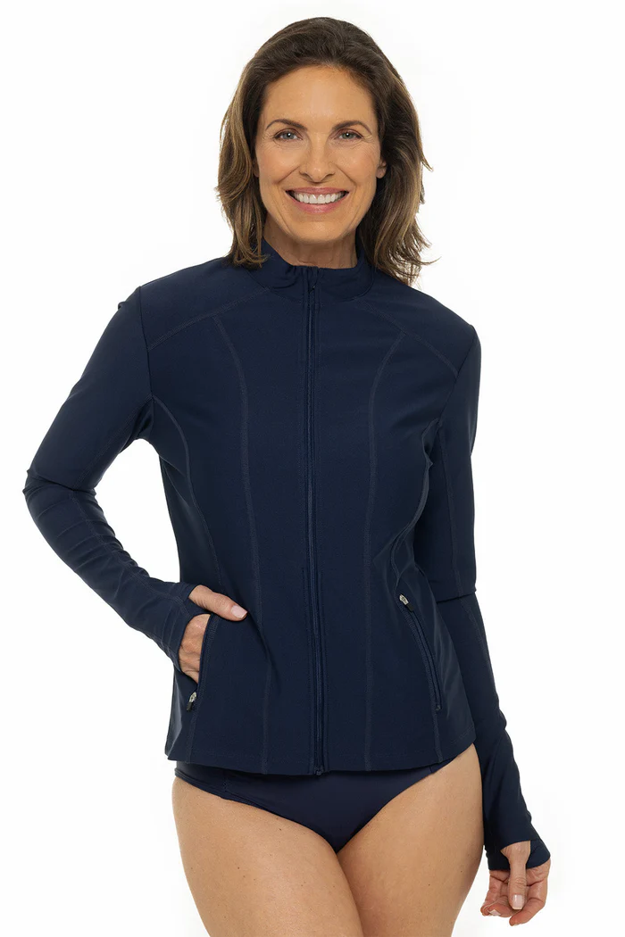 Coolibar: Malawi Solid Core Full Zip Swim Jacket