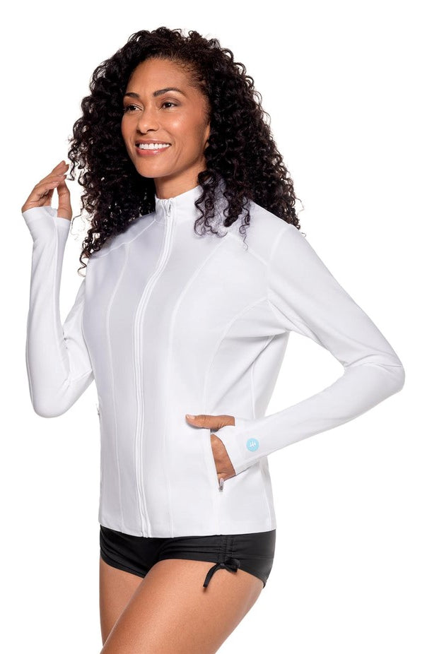 Coolibar: Malawi Solid Core Full Zip Swim Jacket