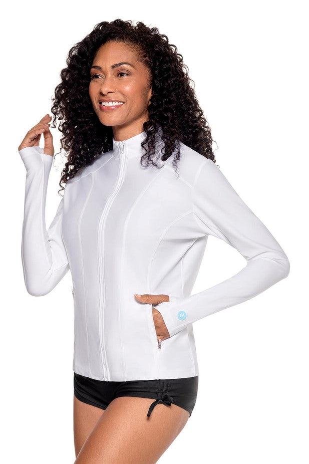 Coolibar: Malawi Solid Core Full Zip Swim Jacket