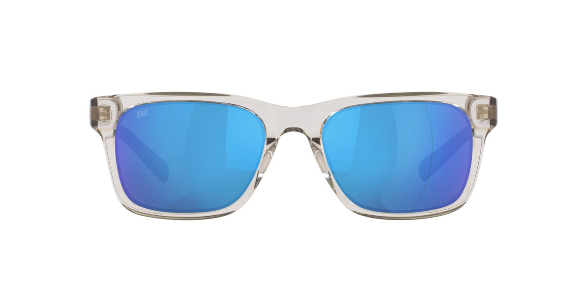 Costa: Tybee 282 Shiny Light Grey Crystal Blue Mirror Polarized