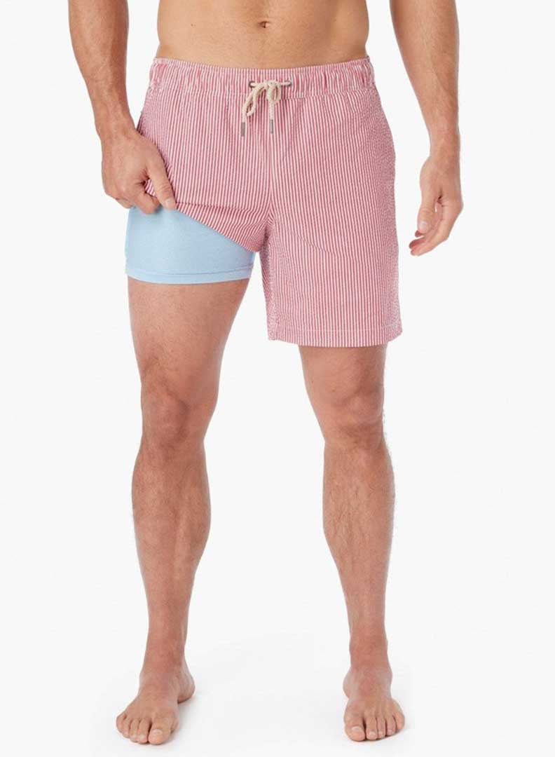 Fair Harbor: Bayberry Seersucker 7" Volley Trunk