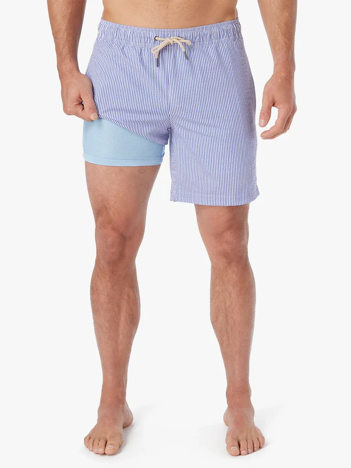 Fair Harbor: Bayberry Seersucker 7" Volley Trunk