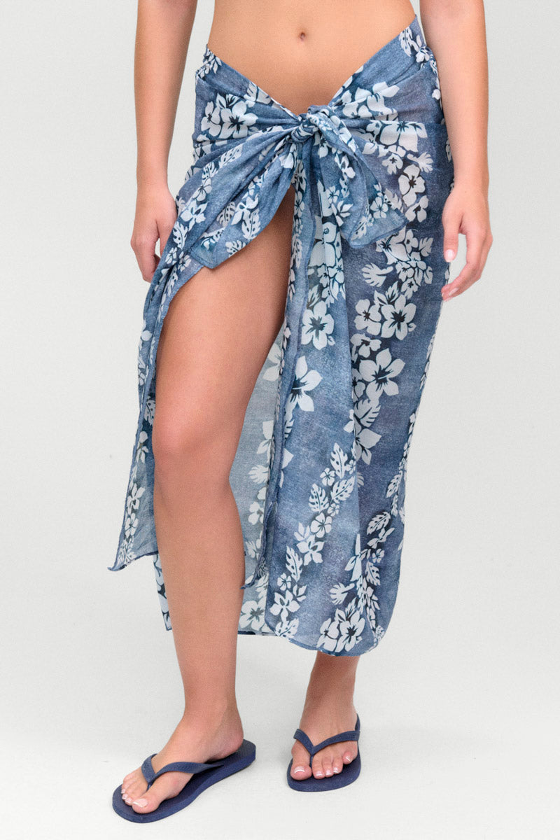 Frankies Bikinis: Blue Lei Alessia Cotton Sarong