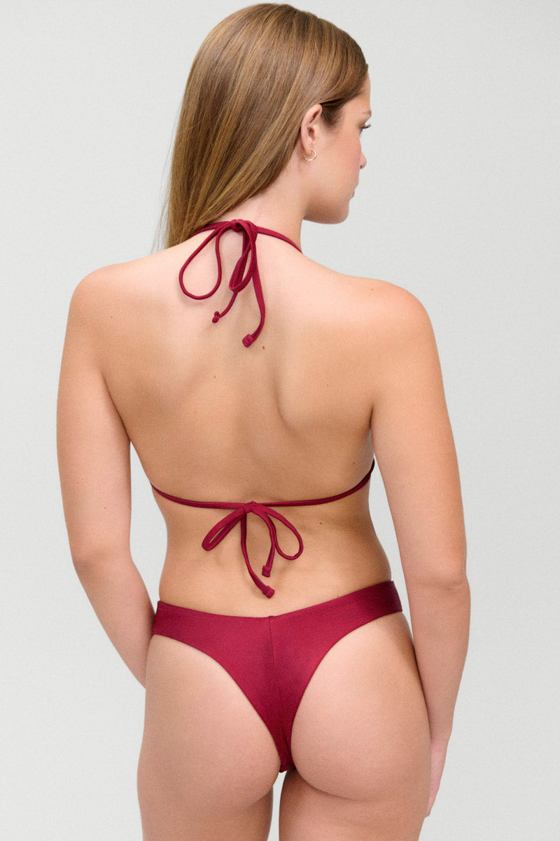 Frankies Bikinis: Island Flower Nick Satin Triangle Bikini Top