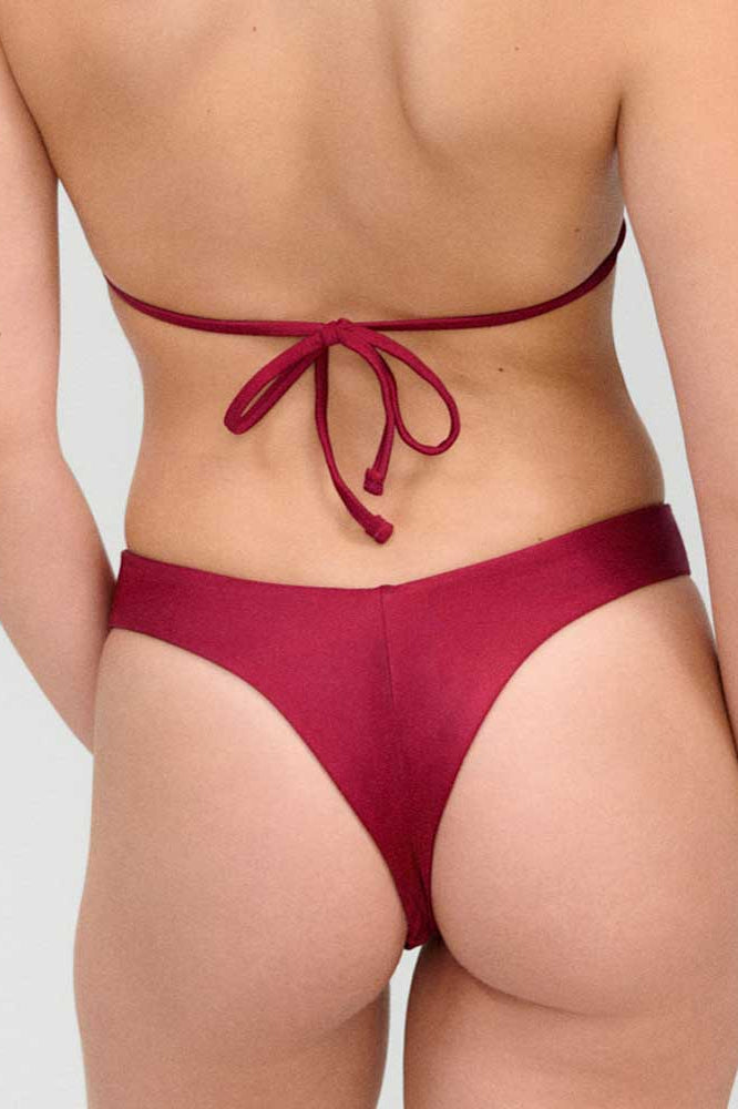 Frankies Bikinis: Island Flower Satin Cheeky Bikini Bottom