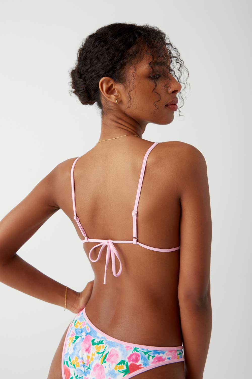 Frankies Bikinis: Painted Petals Lumia Triangle Bikini Top