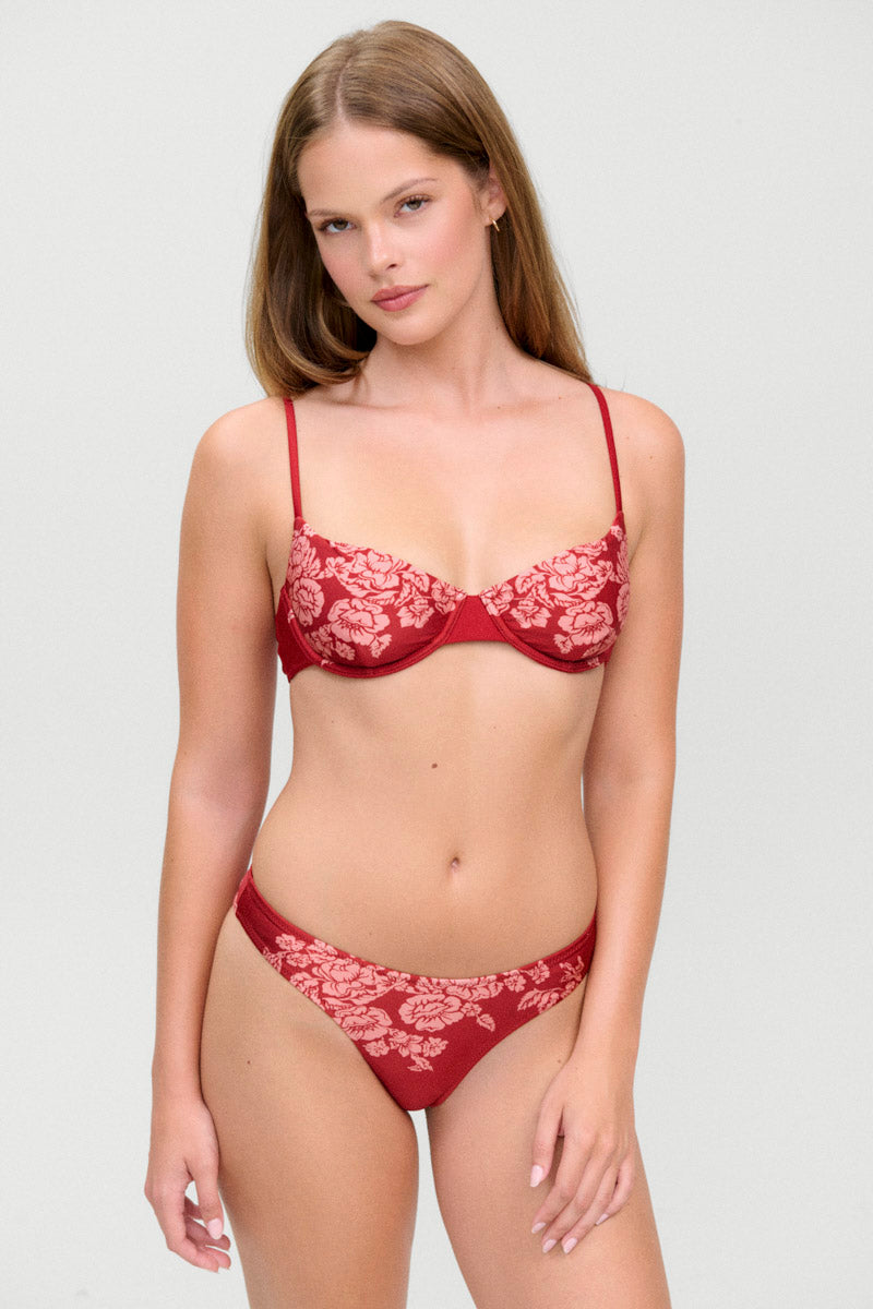 Frankies Bikinis: Scarlett Rose Ireland Satin Underwire Bikini Top