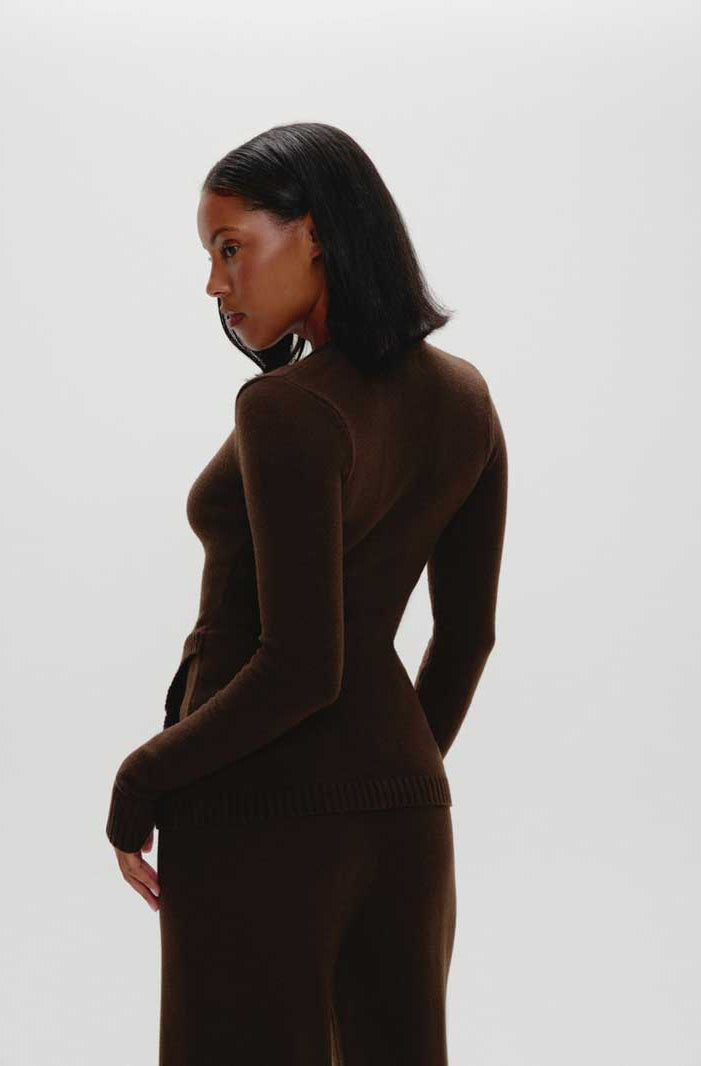 Frankies Bikinis: Sienna Cloud Zip Up Knit Sweater