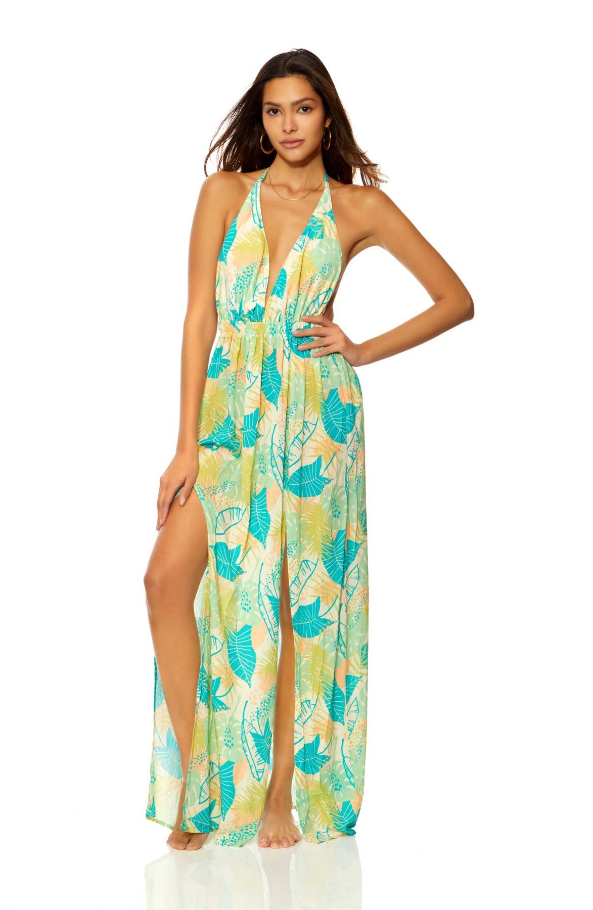 Ibiza: Tahiti Low V Halter Neck Dress Cover Up