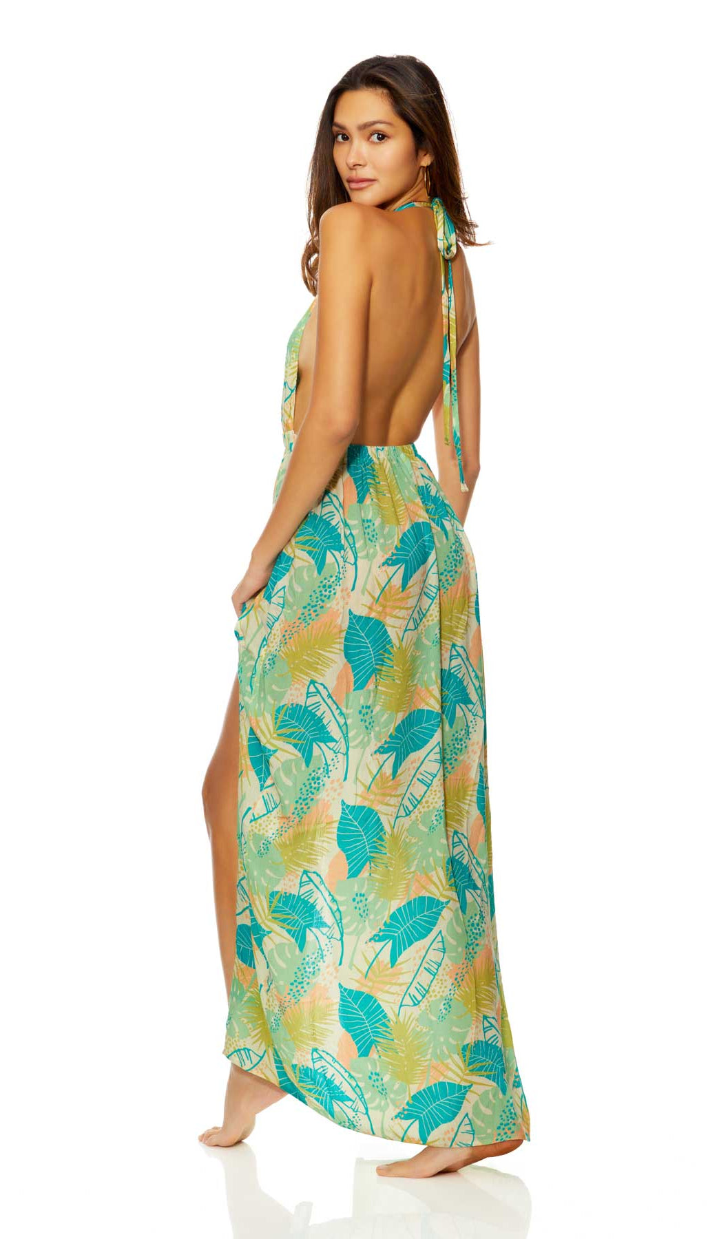 Ibiza: Tahiti Low V Halter Neck Dress Cover Up