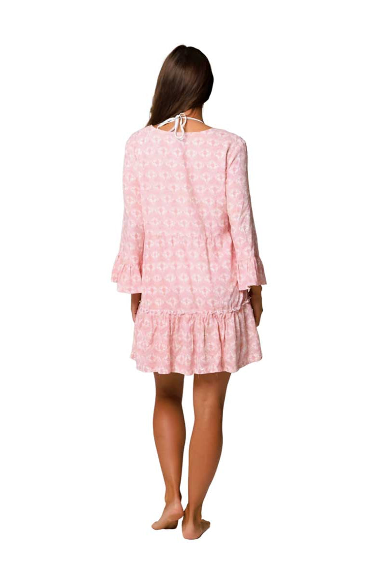 J.Valdi: Petals Lace Up Tiered Dress
