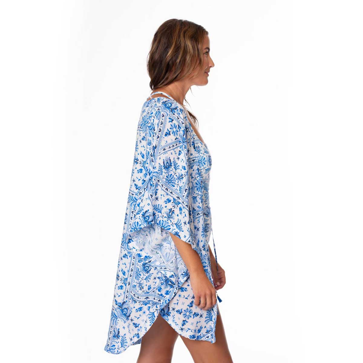 Jantzen Fresh Fusion Madison Handkerchief Kimono in Cobalt, alternate view