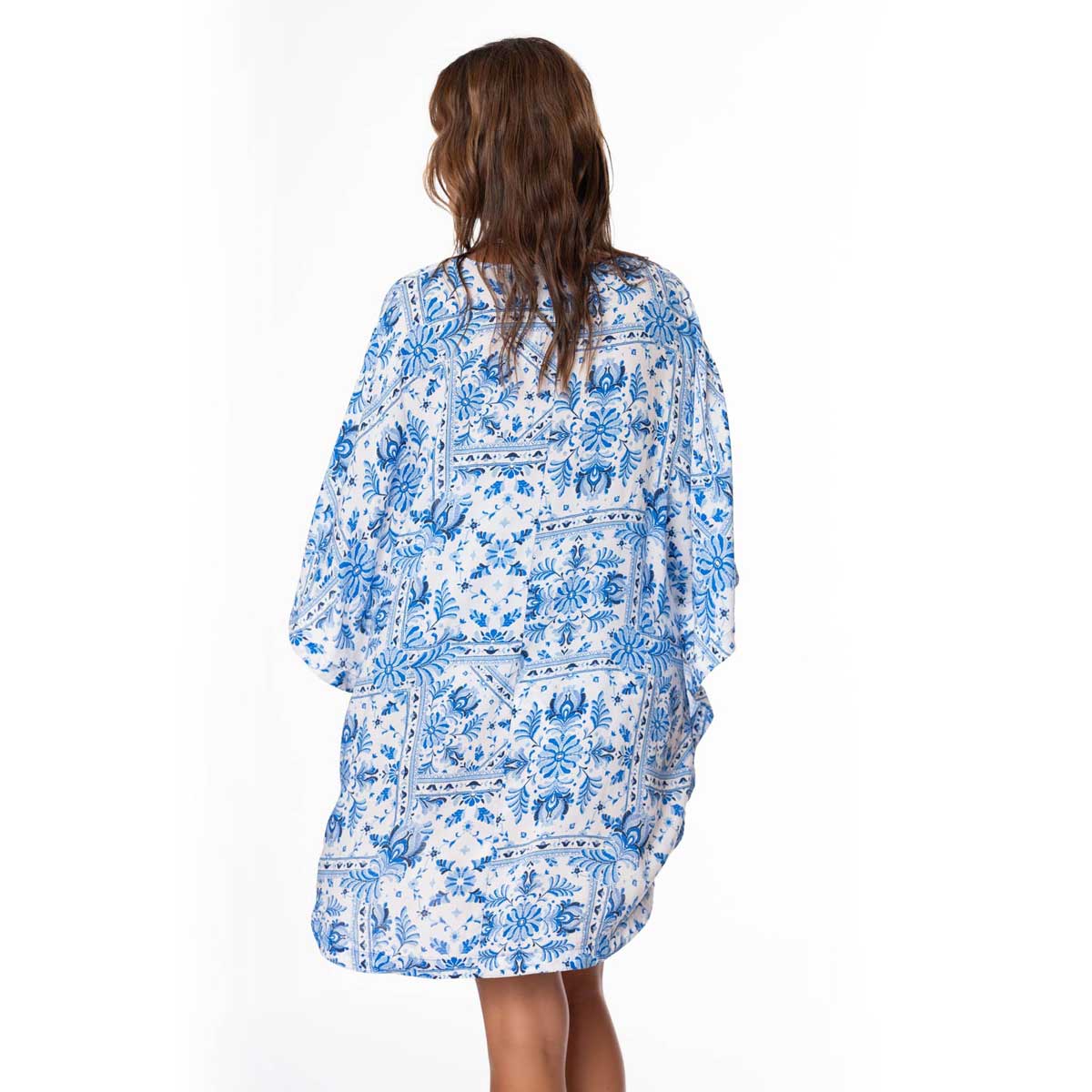 Jantzen Fresh Fusion Madison Handkerchief Kimono in Cobalt, alternate view 2