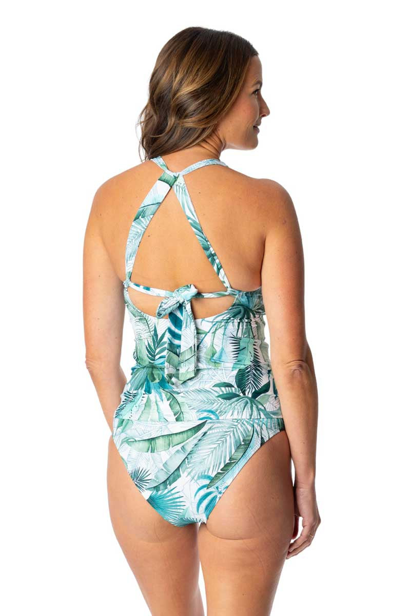Jantzen: Palm Toile Louise Wrap Tankini Top