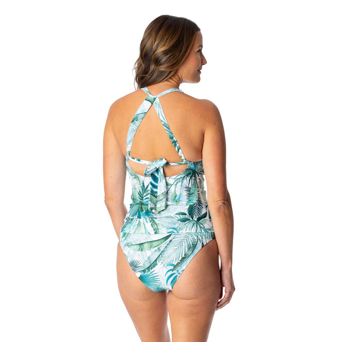 Jantzen: Palm Toile Louise Wrap Tankini Top