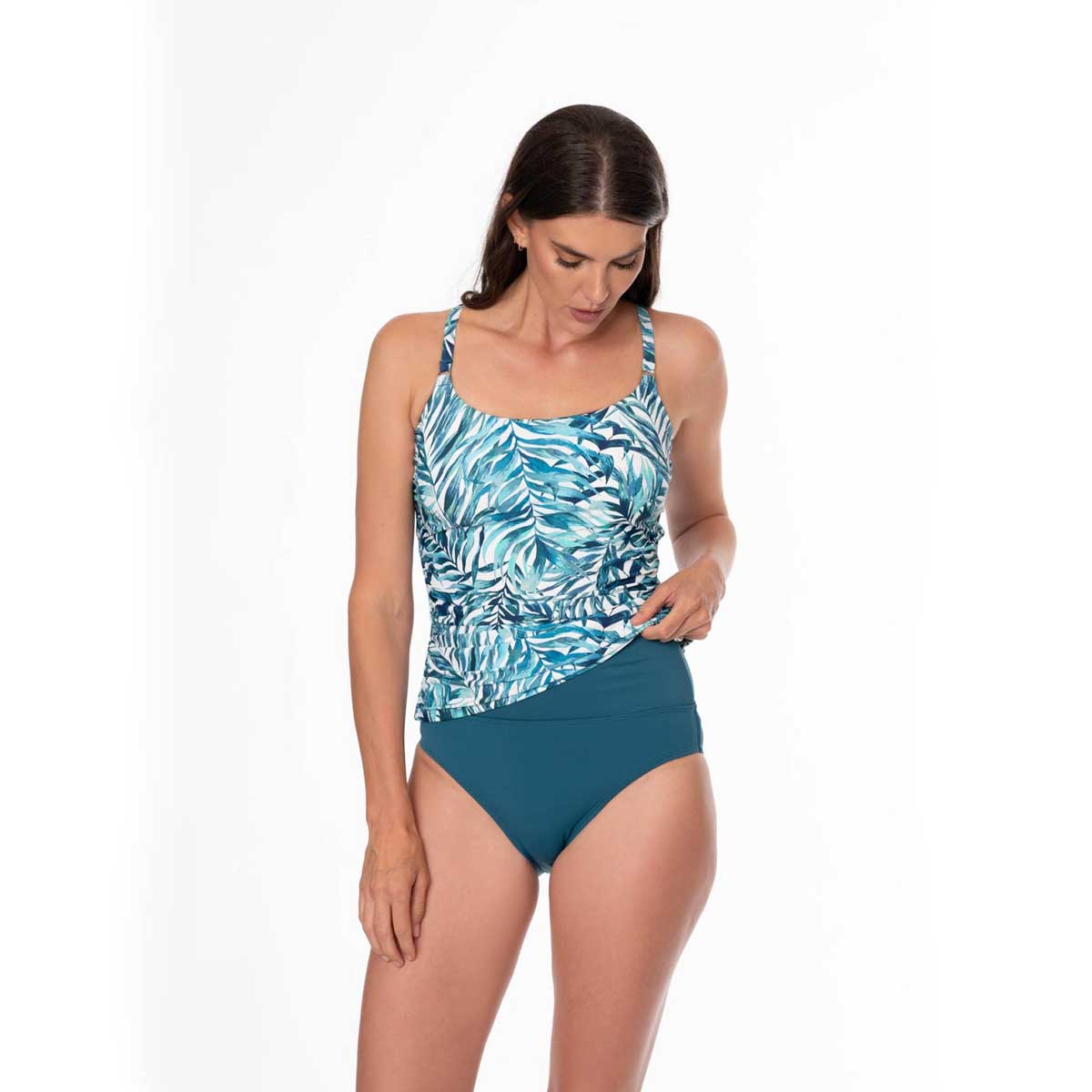 Jatzen: Palm Camouflage Eden Cami Tankini Top