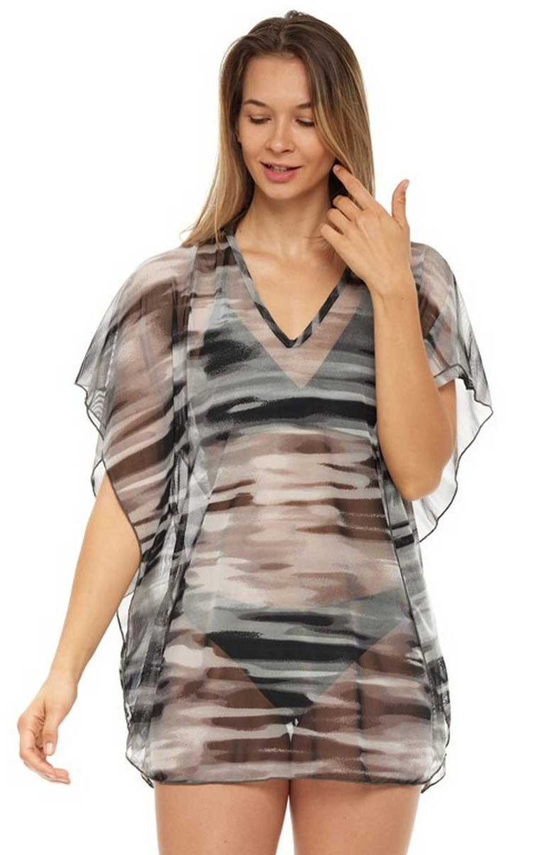 Jordan Taylor: Mesh Abstract Kaftan - GREY
