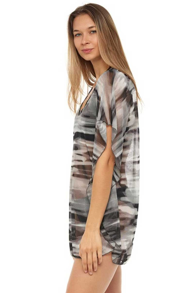 Jordan Taylor: Mesh Abstract Kaftan - GREY