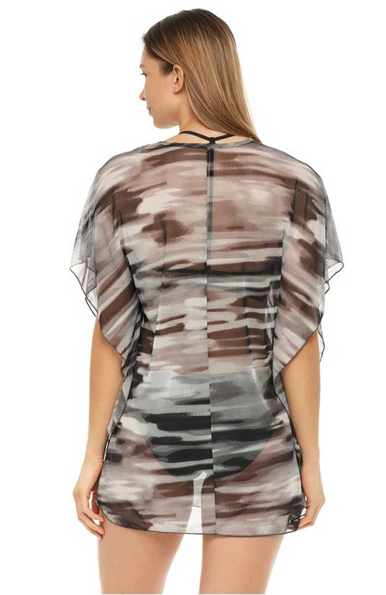 Jordan Taylor: Mesh Abstract Kaftan - GREY