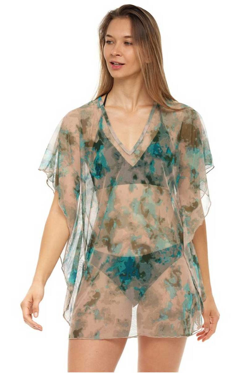 Jordan Taylor: Mesh Abstract Kaftan - SAGE