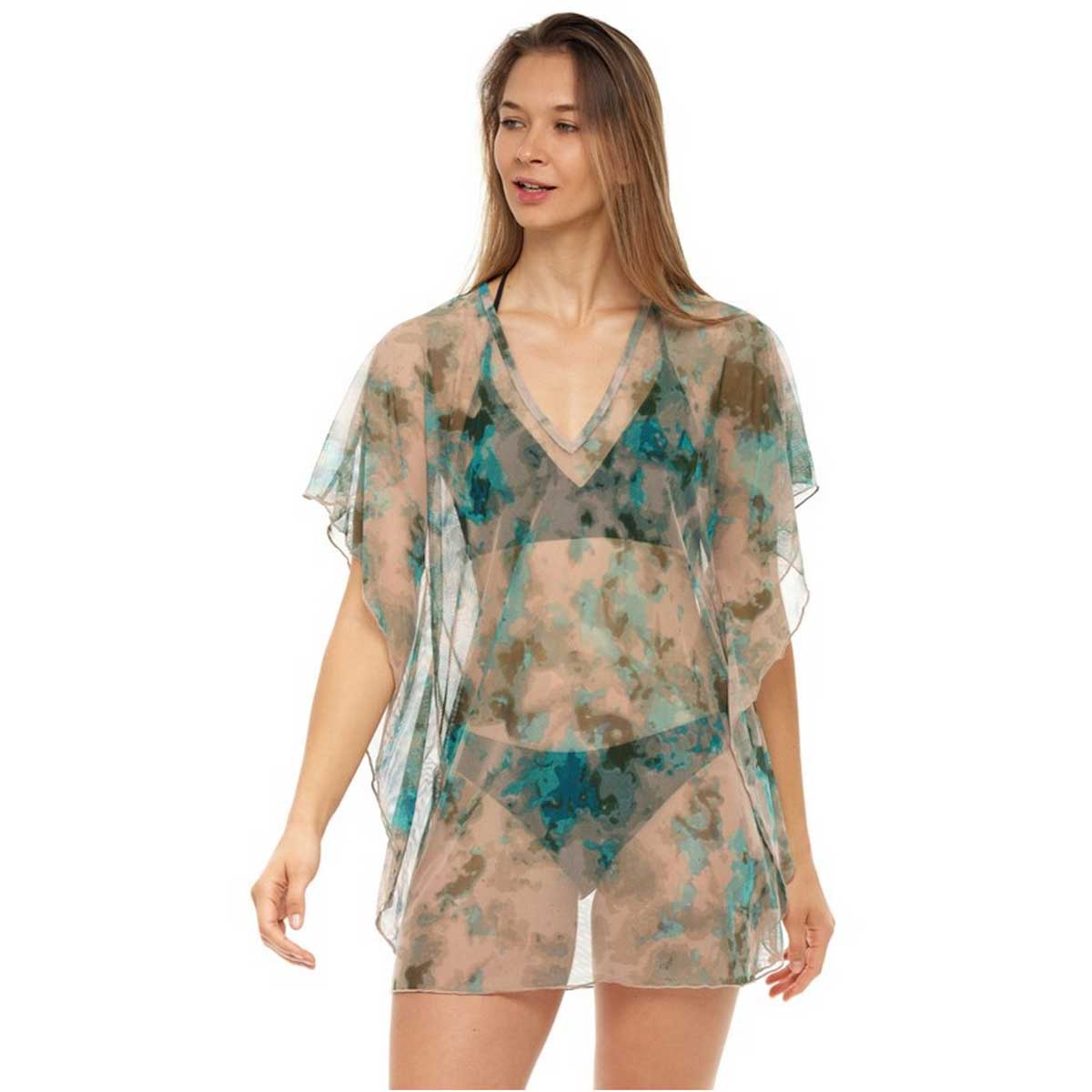 Jordan Taylor: Mesh Abstract Kaftan - SAGE