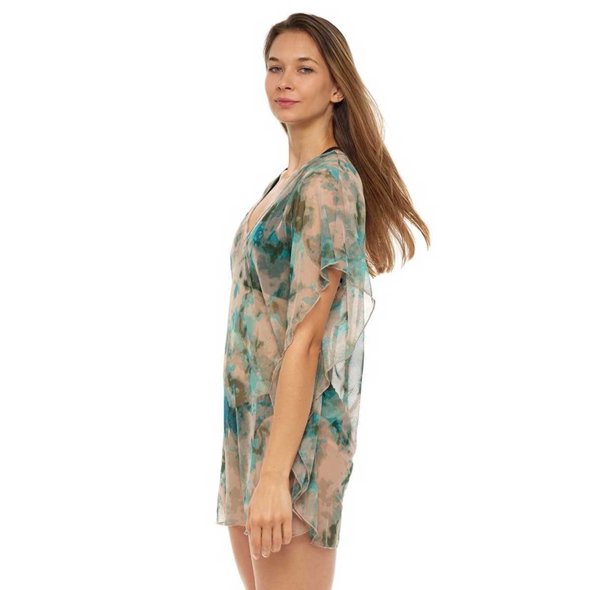 Jordan Taylor: Mesh Abstract Kaftan - SAGE