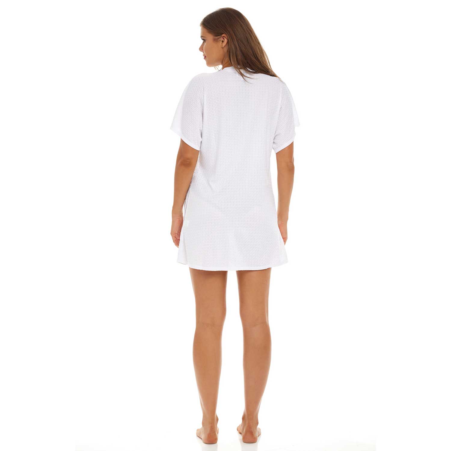 Jordan Taylor: Waffle Pocket Button Front Dress - WHITE