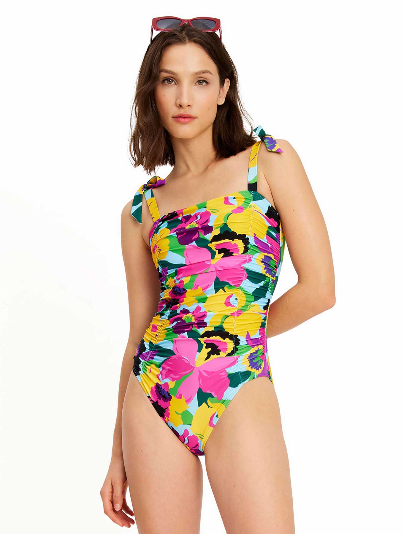Kate Spade: One Piece Orchid Bloom Shirred Mio Swimsuit