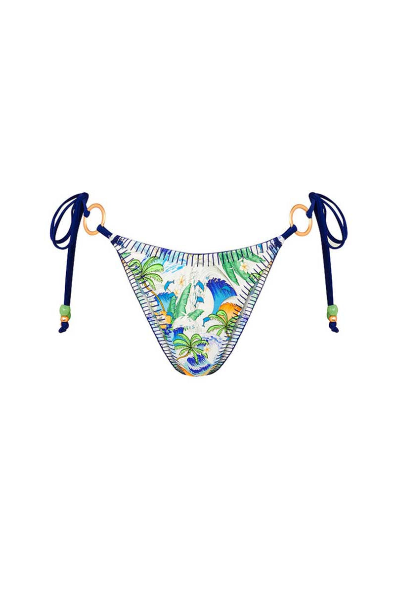 Kulani Kinis: Blue Crush Lace Stitch Ring Tie Bikini Bottom